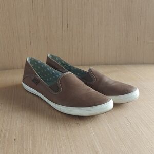 Keds Brown Leather Slip-On Shoes